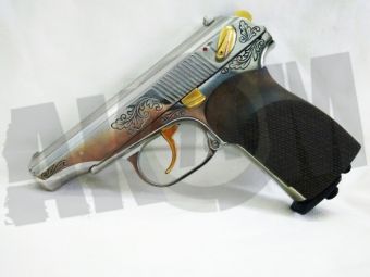 Пистолет пневматический МР-654К подар.вариант белый хром в Москве фото